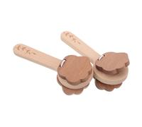 YARNOW 2 Pcs Wooden Castanets with Paw-shaped Long Handles Small Percussion Instruments for Coordination and Musical Development Natural Tone Hand Clappers Animal-themed Rhythm