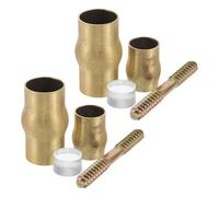 YARNOW 2 Sets Brass Anti-Slip Walking Cane Replacement Tips with Copper Joint Accessories for Elderly Ordinary Cane DIY Mobility Support