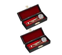 YARNOW 2 Sets Miniature Trombone Model Build with Stand and Black Case Musical Instrument for Dollhouse Decor Office Desk Ornament Music Lovers and Teachers