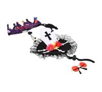 YARNOW 2 Sets Pet Dress up Halloween Clothes for Cats Cat Hat Eyeglasses Collar Prom Props Santa Claus Costume Dog Collar for Small Dogs Santa Suit Party Cat Costume Props Felt