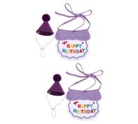 YARNOW 2 Sets Wear-resistant Dog Hat Portable Cat Hat Dog Bandana Decor Pet Cat Birthday Outfit