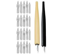 YARNOW 2 Sets Wooden Dip Pen Nib Holder with Replaceable Fine Nibs for Professional Artists, Comfortable Grip, Suitable for Lettering and Manga Illustration
