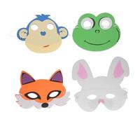 YARNOW 20 Pcs Eva Animal Cosplay Masks Cute Cartoon Monkey Frog Fox Bunny Half Face Masks for Party Favors Preschool Education and Reusable