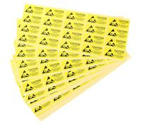 YARNOW 200 Pcs Static Stickers Electrostatic Devices Safety Sticker Yellow Paper Warning Labels Sturdy Material for Electronic Devices Storage and Shipping