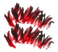 YARNOW 200pcs Craft Quills Red Black Chicken Quill DIY Mask Costume Props | Cosplays and Creative Performances, Versatile Occasions, Comfortable Wear, Multi-color Styling