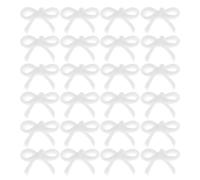 YARNOW 200pcs Mini Resin Bow Charms, White Flat Back 3d Embellishments | Easy to Sew or Glue, for Hats and Journals, Planner Decorating, Miniature Fairy Gardens