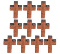 YARNOW 200pcs Wood Cross Pendant Cross Charm Wood Small Coffee Shaped DIY Jewellery Making Ornament for Necklace Decoration and Home Decor
