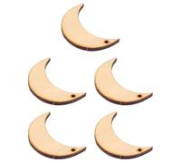 YARNOW 20Pcs DIY Wooden Slice Moon Shape Wooden Chip Unfinished Natural Wood Material Beige Not Easy to Be Worn for DIY Ideas