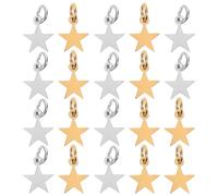 YARNOW 20pcs Five Pointed Star Charm Stainless Steel Pendant with Jump Ring for Earrings Bracelets Craft Supplies Smooth Finish Safe Skin Contact