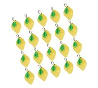 YARNOW 20pcs Fruit Lemon Resin Charms for Jewelry Making, Yellow Pendant | Plastic Resin Build, Hole for Threading Cords or Chains, Fresh Pretty Style, Art Craft Project Use