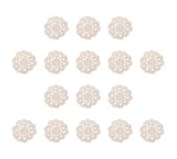 YARNOW 20pcs Hand Crocheted Cotton Flower Appliques Decorative Embellishments for DIY Sewing Crafts, Beige Lithe and Graceful Flowers Suitable for Baskets and Art Lessons