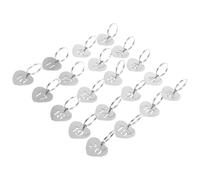 YARNOW 20pcs Heart Shaped Numbered Key Tags with Rings, Titanium Steel Metal Number Labels 1-20 for Lockers, Suitcases, and Kindergarten Key Hanging Tags
