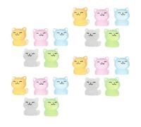 YARNOW 20pcs Miniature Luminous Cat Statues Glowing Japanese Cat Figures for Indoor Micro Landscape Ornaments Fun Gifts