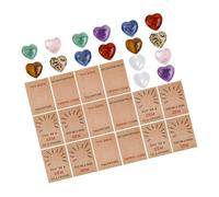 YARNOW 24 Sets Valentines Day Heart Shaped Crystal Cards for DIY Exchange Cards with Acrylic Heart Stones Classroom Party Favors for Preschool Elementary Fun Holiday Friends