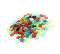 YARNOW 240Pcs Transparent Plastic Reward Chips for Bingo and Game Night Reusable Counting Markers for Gambling Fun Random Color