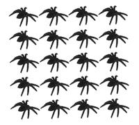YARNOW 25pcs Halloween Flocked Spiders Black Realistic Small Scary Plastic Props for Indoor Outdoor Party Supplies Haunted House Spooky Decor