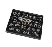 YARNOW 25pcs Metal Brain Puzzle Set Intelligence Ring Teaser Game Educational Iq Puzzle for and Adults, Challenging Metal Wire Disentanglement for Brain Training and Logic Skills
