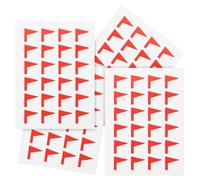 YARNOW 288pcs Red Small Flag-Shaped Self-Adhesive Label Stickers for Office and School Use, Classification Marking Decals for Work Plans and Organization