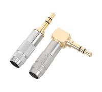 YARNOW 2pcs 3.5mm Stereo Adapter Right Angle and Straight Solder Plug | Gold Plated Connectors for Reliable Audio, Ergonomic L-shape Design, for Studio Monitors and Mixers