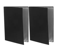 YARNOW 2pcs A4 Black Music Document Organizer Folder with 40 Pages, Portable Sheet Music Binder for Piano Scores and School Paper Filing