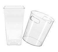 YARNOW 2pcs Acrylic Flower Buckets for Desktop Lightweight Square Floral Storage Containers, Practical Flower Arranging Vases for Office Desk and Balcony