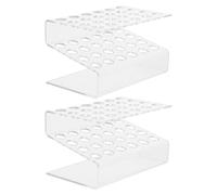YARNOW 2pcs Acrylic Pen Holder and Makeup Brushes Organizer with Sturdy Design and Space Saving Solution, Desktop Oblique Insertion Pen Holder for Office and School Season Decor