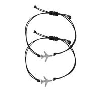 YARNOW 2pcs Adjustable Braided Rope Friendship Bracelets with Airplane Charm Woven Minimalist Wristbands for Men and Women Travel-inspired String Accessories for Sharing and Everyday Wear