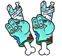 YARNOW 2pcs Alloy Gesture Shaped Brooch Pins for Bags and Backpacks, Unique Creative Lapel Pins to Decorate Clothing and Fix Clothes, Charming Accessory for Fashion Lovers
