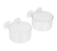 YARNOW 2Pcs Aquarium Fish Feeding Cups with Suction Cup Floating Tray for Bloodworm and Aquatic Plant Food in Fish Tanks