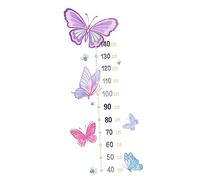 YARNOW 2pcs Baby Kids Growth Height Chart Wall Decal Stickers Colorful Butterflies, Self-Adhesive Vinyl for Nursery and Bedroom Decoration