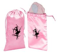 YARNOW 2pcs Ballet Shoe Storage Bags Drawstring Pouch 13x27cm Satin Soft Sole Dance Shoe Organizer Washable Carrying Bags for Ballet Dance and Practice