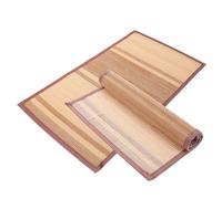 YARNOW 2pcs Bamboo Table Placemats Set Rectangular Heat-resistant and Waterproof Dining Table Mats with Non-slip Fabric Backing for Home and Coffee Bar