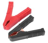 YARNOW 2pcs Battery Charger Clamp Electrical Test Clamp Alligator Clips Jumper Cables Copper Plating Flexible Glue Secure Grip for Car Battery Charging and Electrical Testing