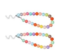 YARNOW 2pcs Beads Dog Necklace: Adjustable Colorful Beaded Pet Necklace - Candy-Colored Pet Collar For Puppy Kitten Party Wedding Birthday