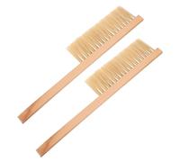 YARNOW 2pcs Beekeeping Brush Double Row Soft Boar Bristles Gentle Hive Cleaner for Honeycomb Groove and Gap Cleaning Natural Horsehair Handheld Tool for Bee Colony