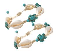 YARNOW 2pcs Boho Sea Turtle Shell Bracelets Turtle Charms, Versatile Use Can be Worn as Bracelet or Anklet, for Summer Outfits and Beach Vacations Unique Ocean-inspired Design