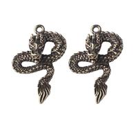 YARNOW 2pcs Brass Dragon Pendants for DIY Brass Craft Keychain Decoration, Unique Chinese Traditional Dragon Hanging Decor, for Making Keychains and Bag Pendants