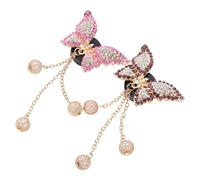 YARNOW 2pcs Car Aromatherapy Vent Clip Car Vent Clips Compatible with Most Air Zinc Alloy Rhinestone Butterfly Stylish Minimalist Sleek Interior Decor