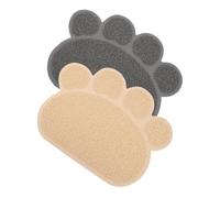 YARNOW 2pcs Cat Litter Mat Cat Litter Box Under Mat Placemat Rug Placemats Non-Slip Paw Shaped PVC 30x40cm