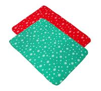 YARNOW 2Pcs Christmas Pet Mat Pads Warm Sofa Bed Cushions for Dogs Cats Lightweight Portable Comfortable Bedding for Indoor Use Red Green