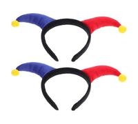 YARNOW 2Pcs Clown Costume Headbands Red and Blue Cute Clown Hairbands Festival Party Hair Accessories for Halloween Christmas and Performance