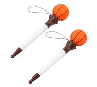 YARNOW 2Pcs Creative Basketball Bounce Ballpoint Pens for Students Fun Multi Function Ink Writing Tools Convenient Decompression Preschoolers and School Awards