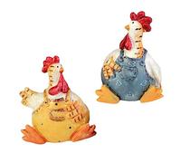 YARNOW 2pcs Desktop Resin Chicken Ornaments Large Figurine Pair Easter Holiday Chick Decorations Light and Portable Vivid Model Kitchen and Table Decor Mini Lovers Farm Animals
