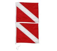 YARNOW 2pcs Dive Flags for Snorkeling | Red and White Diving Flag | Double Stitched Diving Warning Sign Polyester for Freediving | Use with Kayak Boat Float