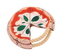 YARNOW 2pcs Dog Flying Disc with Soft Cotton Rope Bite Resistant Pizza-style Flyer for Puppies and Adult Dogs Gentle Chew Outdoor Tossing Disc for Interactive Fetch Training and Exercise