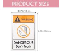 YARNOW 2pcs Don't Touch Decal Warning Sign Sticker Pvc round Not Easy to Fall off Safety Signs for Equipment Factory and Smooth Surfaces