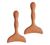 YARNOW 2pcs Dragon and Phoenix Sandalwood Scraping Board Scraping Massager Facial Scraper Tool Facial Tools Massage Massage Scraper Foot Massager Wood Light Brown