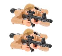 YARNOW 2PCS Electric Crawling Army Soldier Toys for Boys Interactive Crawling Action Figures Plastic Soldiers for Parent-Child Play for Kids
