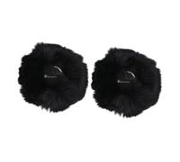 YARNOW 2pcs Fluffy Bunny Tail Costume Props Black Rabbit Tail Cosplay Decor for Parties Festivals Makeup Events Playful Plush Accessory Backup