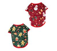 YARNOW 2pcs Funny Dog Cosplay Costume for Christmas Cute Pet Clothing for Dogs for Holiday Parties and Photography Includes Snowman Gingerbread Man Outfits